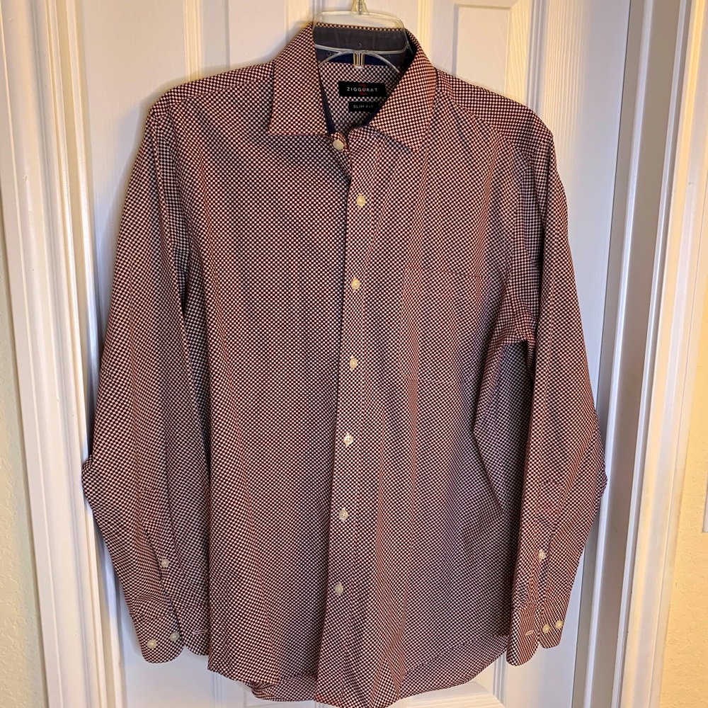 Ziggurat Brand Men Shirt. Size M 15 - 15 1/2.  32/33 Color: Checker pr…